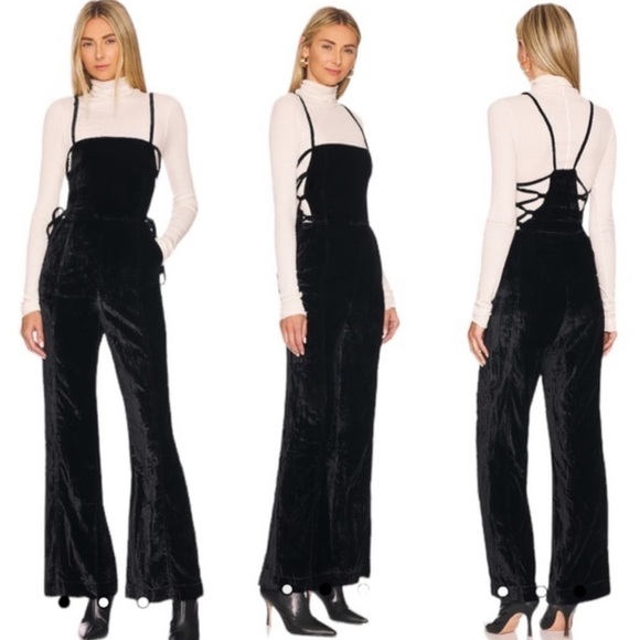 NWT FREE PEOPLE 90’s FOREVER OVERALLS BLACK - Picture 9 of 14